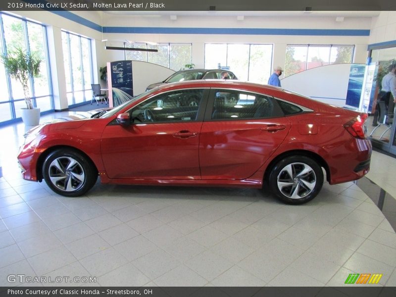 Molten Lava Pearl / Black 2019 Honda Civic LX Sedan