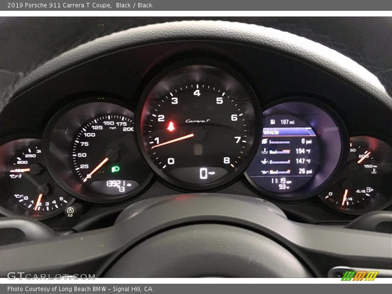  2019 911 Carrera T Coupe Carrera T Coupe Gauges
