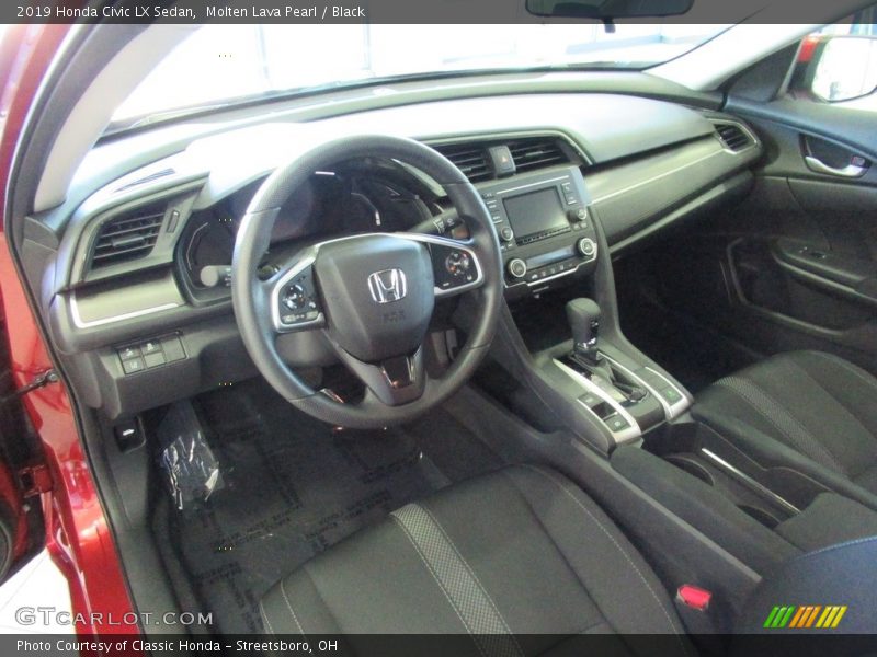 Molten Lava Pearl / Black 2019 Honda Civic LX Sedan