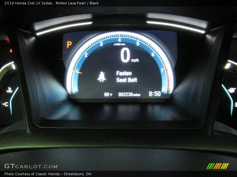 Molten Lava Pearl / Black 2019 Honda Civic LX Sedan