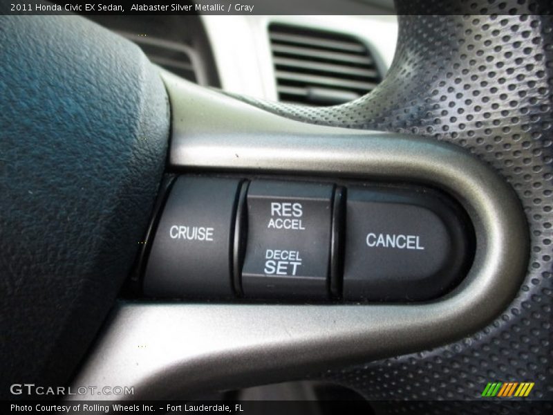 Alabaster Silver Metallic / Gray 2011 Honda Civic EX Sedan