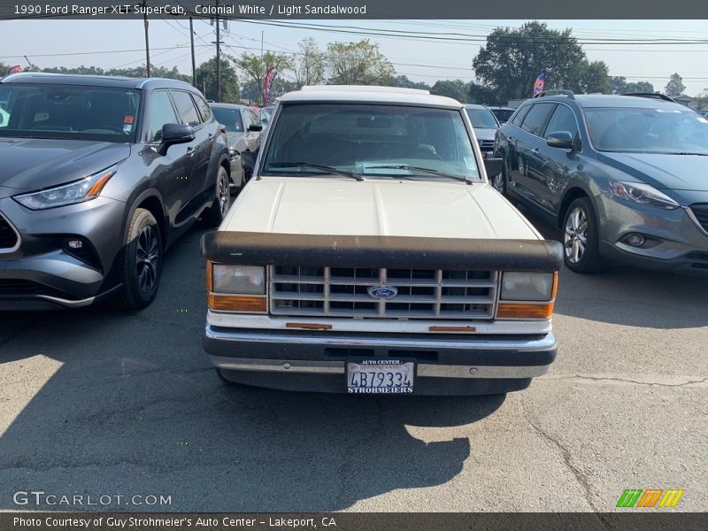 Colonial White / Light Sandalwood 1990 Ford Ranger XLT SuperCab
