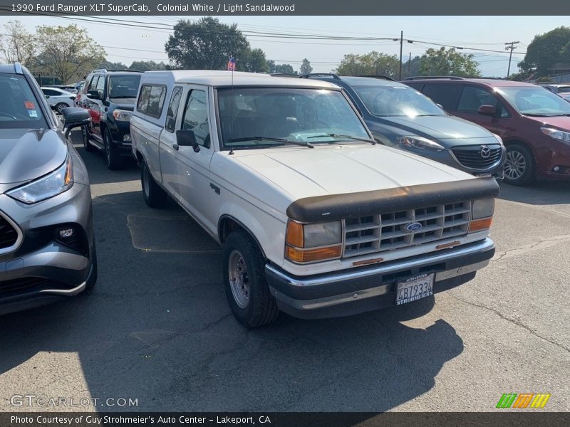 Colonial White / Light Sandalwood 1990 Ford Ranger XLT SuperCab