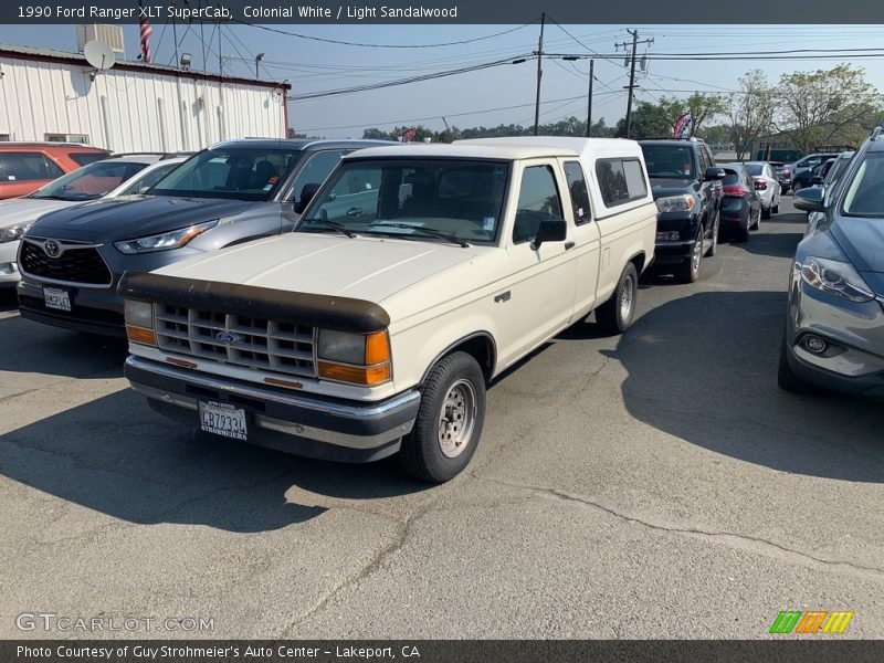 Colonial White / Light Sandalwood 1990 Ford Ranger XLT SuperCab