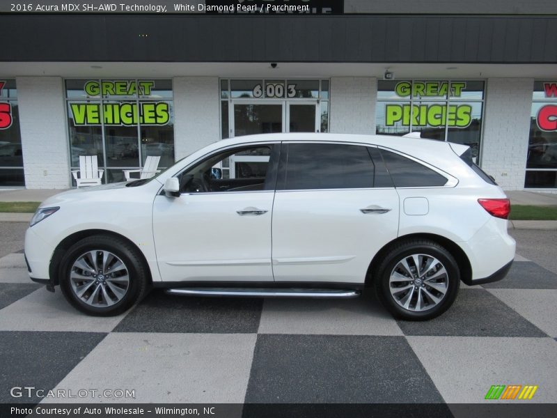 White Diamond Pearl / Parchment 2016 Acura MDX SH-AWD Technology