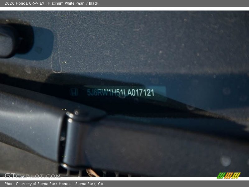 Platinum White Pearl / Black 2020 Honda CR-V EX