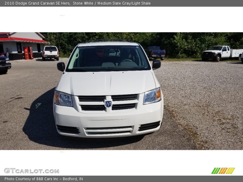 Stone White / Medium Slate Gray/Light Shale 2010 Dodge Grand Caravan SE Hero