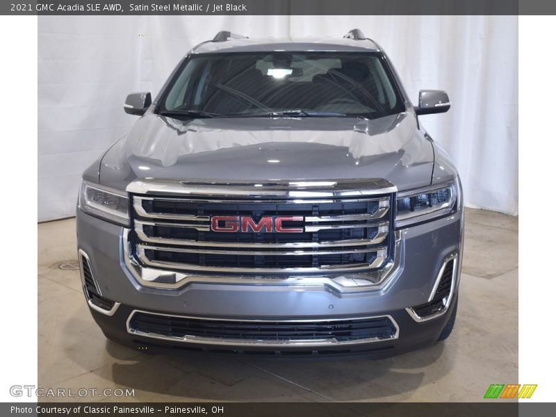 Satin Steel Metallic / Jet Black 2021 GMC Acadia SLE AWD
