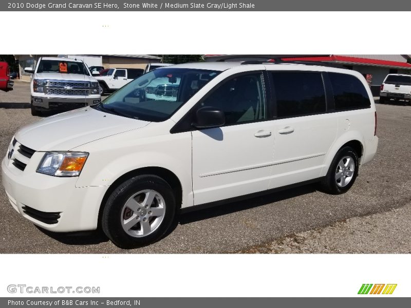Stone White / Medium Slate Gray/Light Shale 2010 Dodge Grand Caravan SE Hero