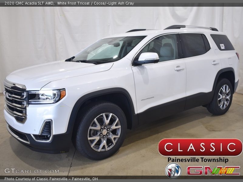 White Frost Tricoat / Cocoa/­Light Ash Gray 2020 GMC Acadia SLT AWD