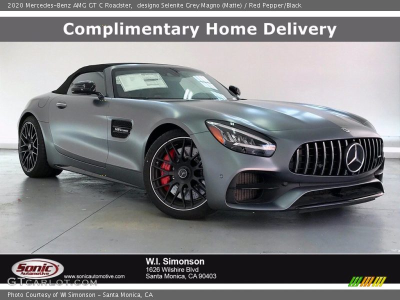 designo Selenite Grey Magno (Matte) / Red Pepper/Black 2020 Mercedes-Benz AMG GT C Roadster