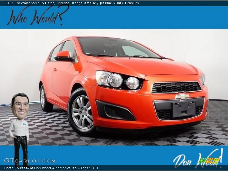 Inferno Orange Metallic / Jet Black/Dark Titanium 2012 Chevrolet Sonic LS Hatch