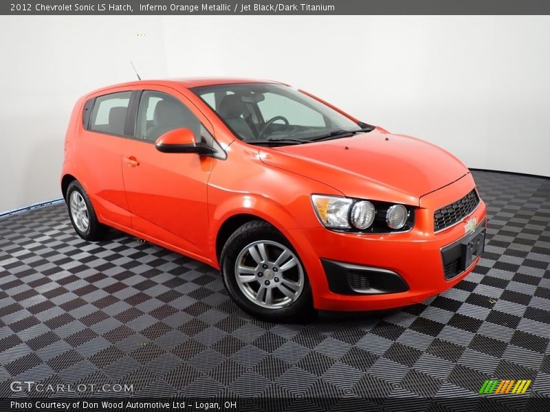 Inferno Orange Metallic / Jet Black/Dark Titanium 2012 Chevrolet Sonic LS Hatch