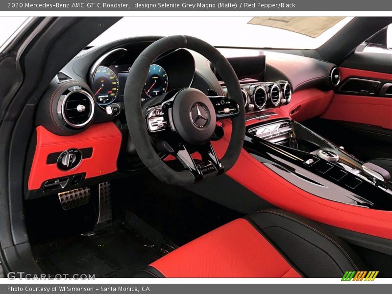 designo Selenite Grey Magno (Matte) / Red Pepper/Black 2020 Mercedes-Benz AMG GT C Roadster