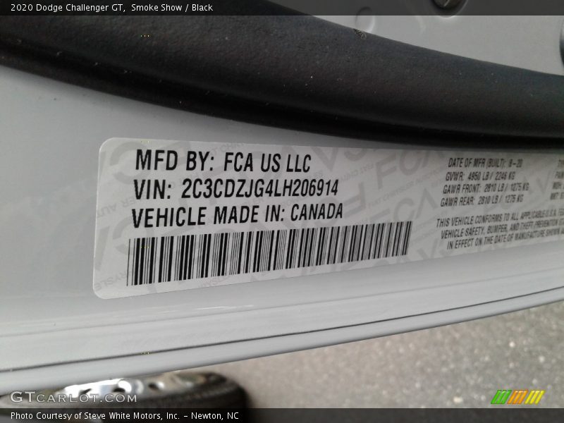 Smoke Show / Black 2020 Dodge Challenger GT