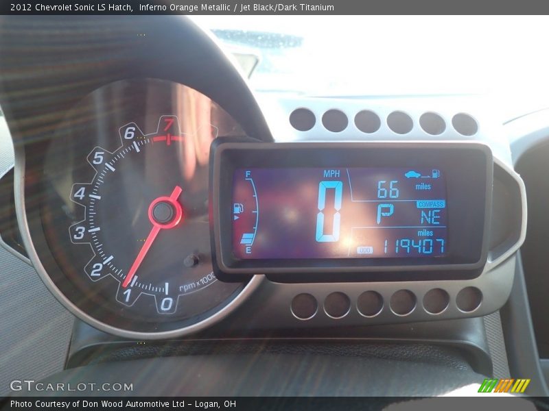 Inferno Orange Metallic / Jet Black/Dark Titanium 2012 Chevrolet Sonic LS Hatch