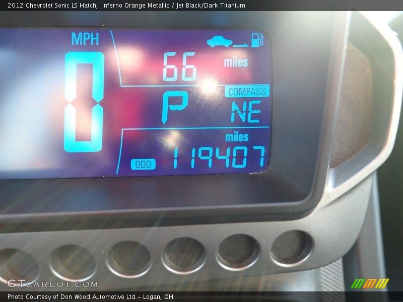 Inferno Orange Metallic / Jet Black/Dark Titanium 2012 Chevrolet Sonic LS Hatch