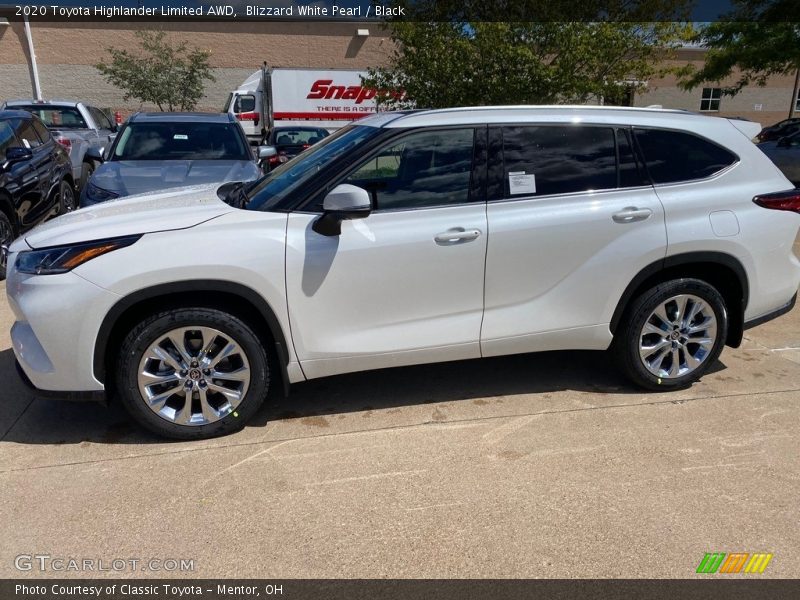 Blizzard White Pearl / Black 2020 Toyota Highlander Limited AWD