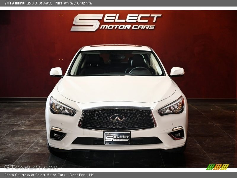 Pure White / Graphite 2019 Infiniti Q50 3.0t AWD