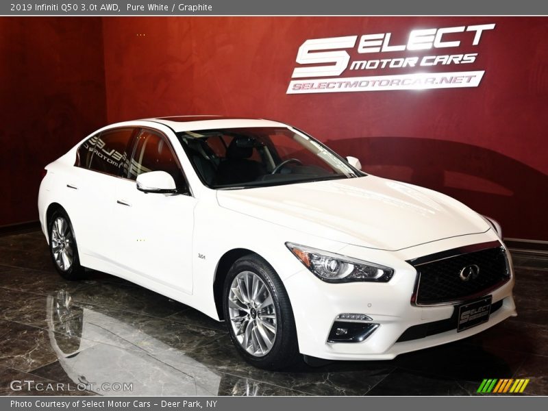 Pure White / Graphite 2019 Infiniti Q50 3.0t AWD