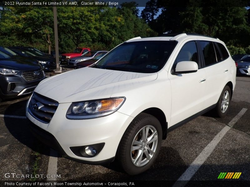 Glacier White / Beige 2012 Hyundai Santa Fe Limited V6 AWD