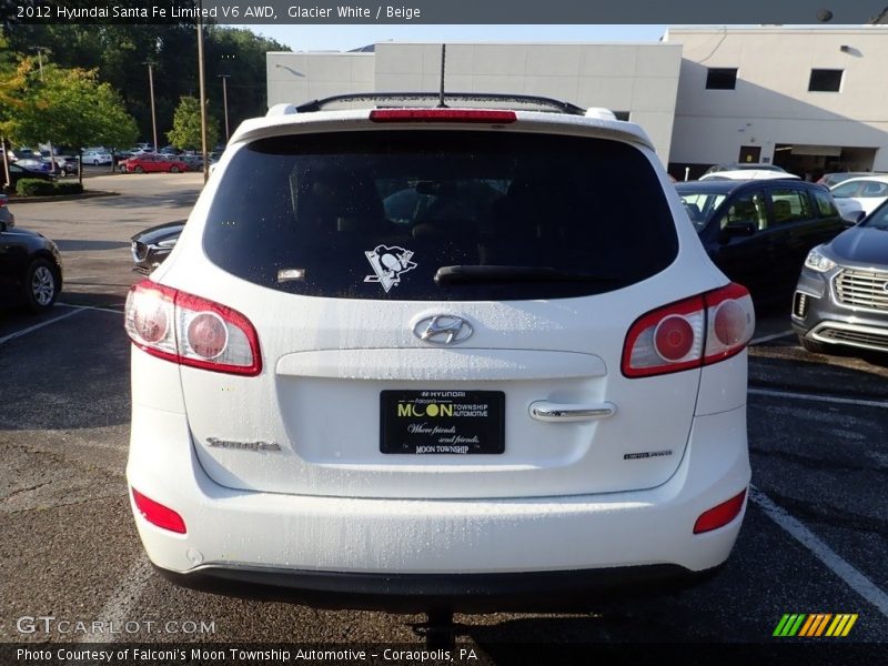 Glacier White / Beige 2012 Hyundai Santa Fe Limited V6 AWD