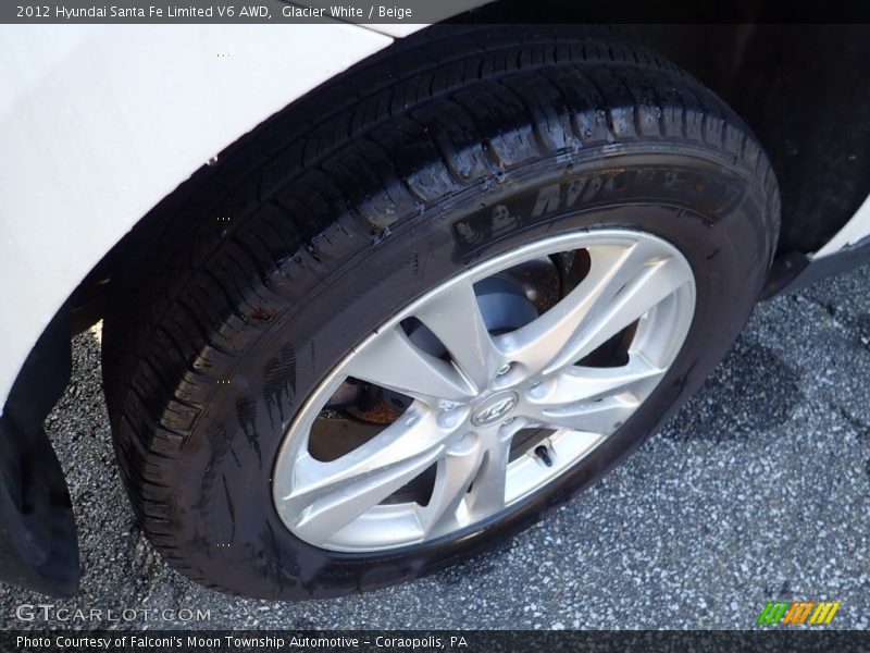 Glacier White / Beige 2012 Hyundai Santa Fe Limited V6 AWD