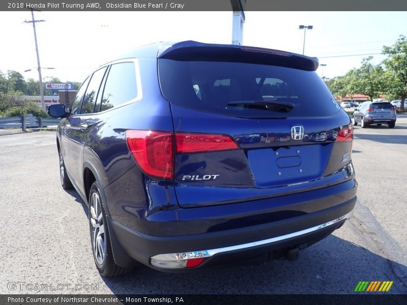 Obsidian Blue Pearl / Gray 2018 Honda Pilot Touring AWD