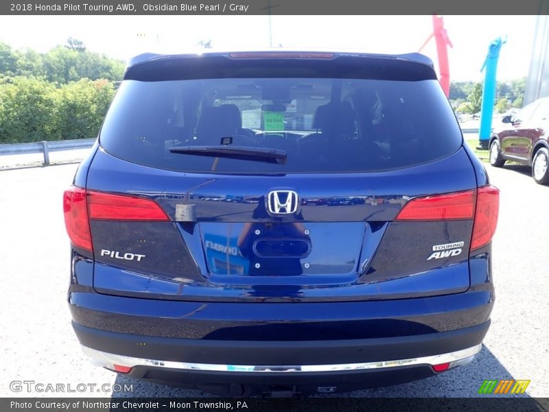 Obsidian Blue Pearl / Gray 2018 Honda Pilot Touring AWD