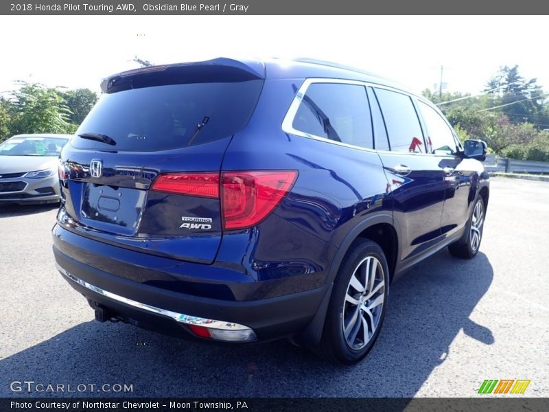 Obsidian Blue Pearl / Gray 2018 Honda Pilot Touring AWD