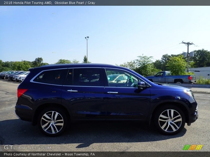 Obsidian Blue Pearl / Gray 2018 Honda Pilot Touring AWD
