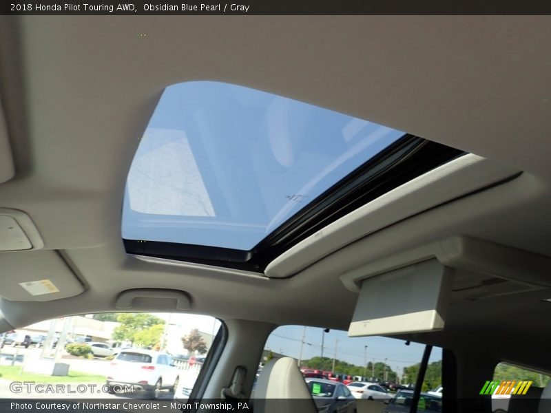 Obsidian Blue Pearl / Gray 2018 Honda Pilot Touring AWD
