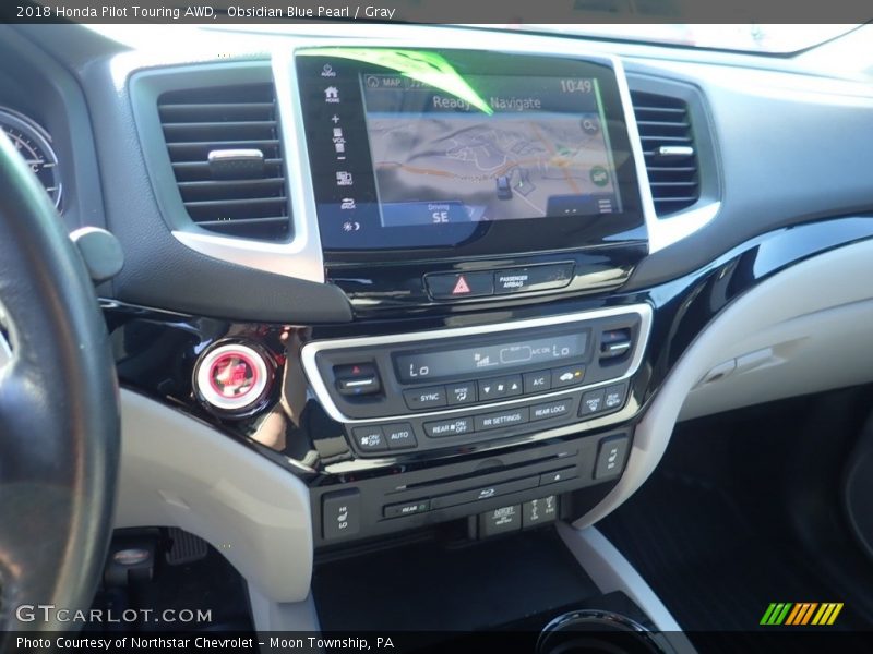 Obsidian Blue Pearl / Gray 2018 Honda Pilot Touring AWD