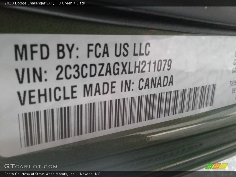 F8 Green / Black 2020 Dodge Challenger SXT