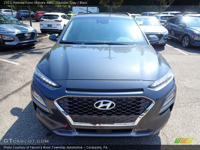 Thunder Gray / Black 2021 Hyundai Kona Ultimate AWD