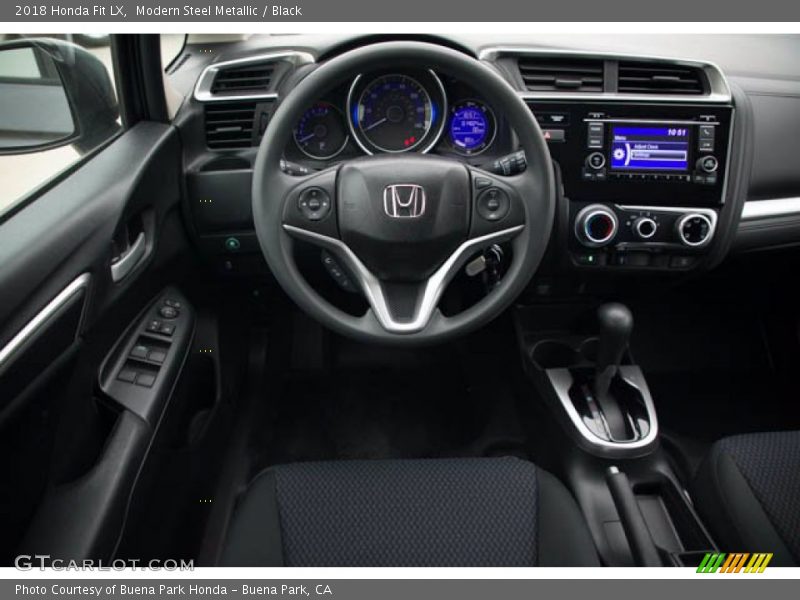 Modern Steel Metallic / Black 2018 Honda Fit LX