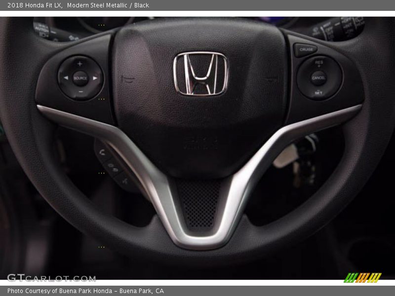Modern Steel Metallic / Black 2018 Honda Fit LX