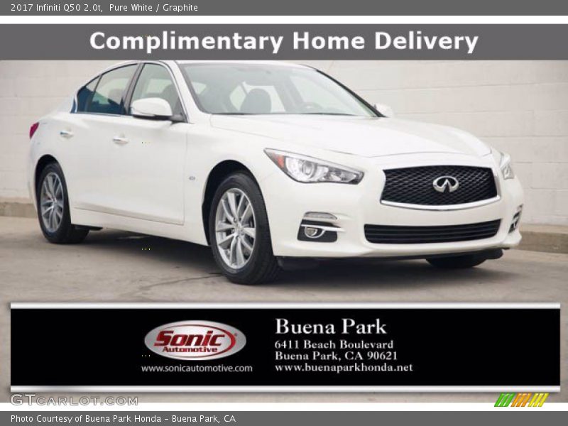 Pure White / Graphite 2017 Infiniti Q50 2.0t