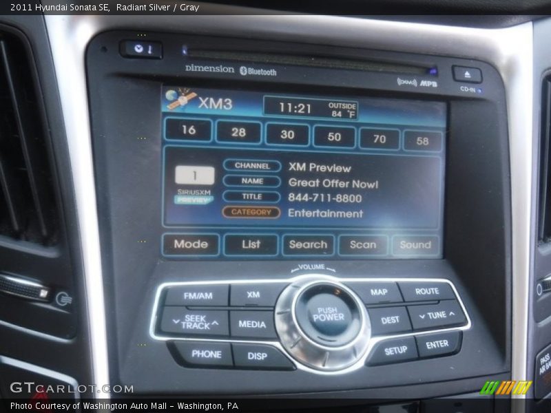 Radiant Silver / Gray 2011 Hyundai Sonata SE