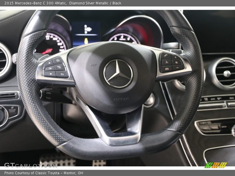 Diamond Silver Metallic / Black 2015 Mercedes-Benz C 300 4Matic