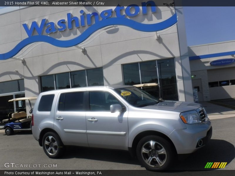 Alabaster Silver Metallic / Gray 2015 Honda Pilot SE 4WD