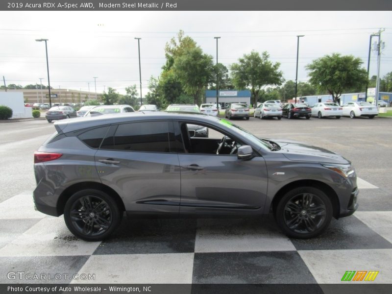 Modern Steel Metallic / Red 2019 Acura RDX A-Spec AWD