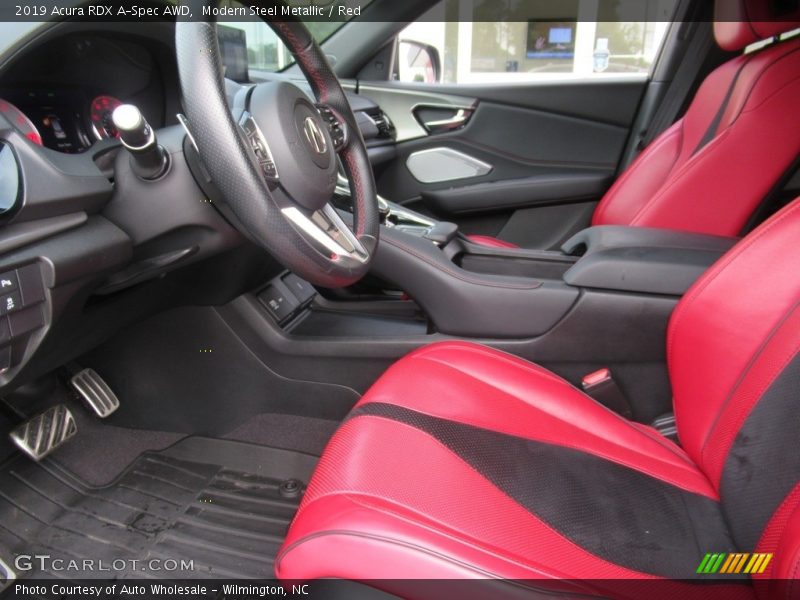 Modern Steel Metallic / Red 2019 Acura RDX A-Spec AWD