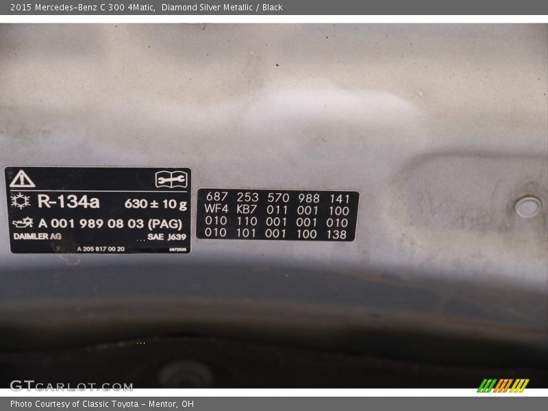 Info Tag of 2015 C 300 4Matic