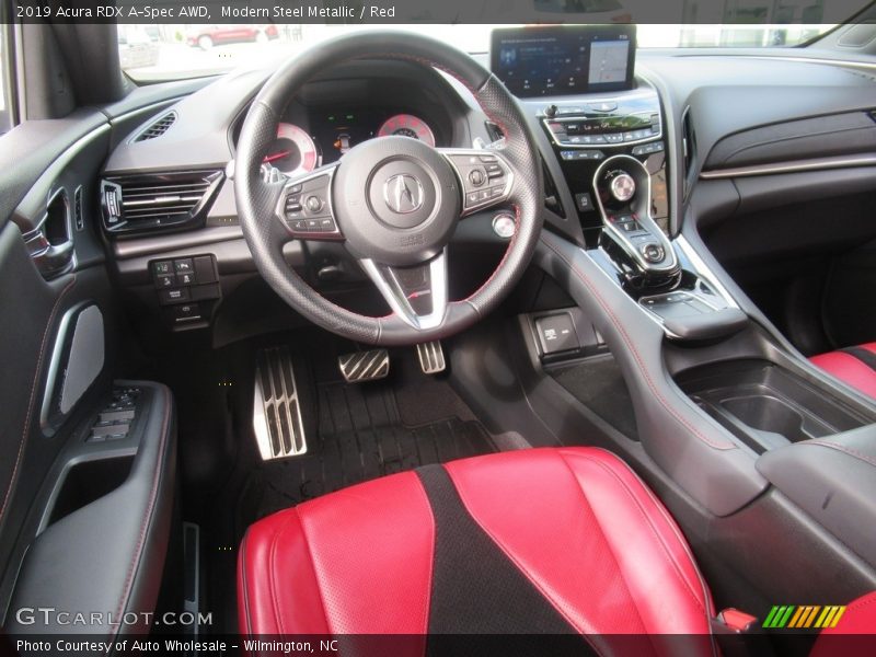 Modern Steel Metallic / Red 2019 Acura RDX A-Spec AWD