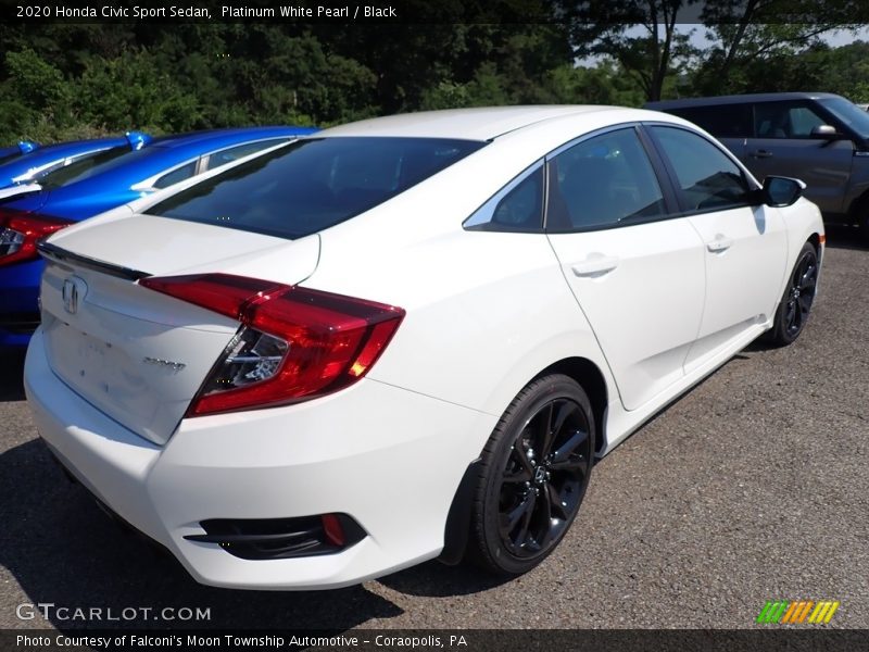 Platinum White Pearl / Black 2020 Honda Civic Sport Sedan