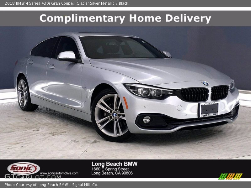 Glacier Silver Metallic / Black 2018 BMW 4 Series 430i Gran Coupe