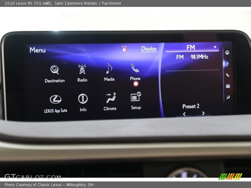 Satin Cashmere Metallic / Parchment 2016 Lexus RX 350 AWD