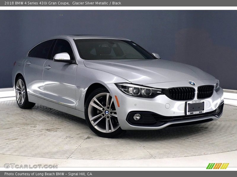 Glacier Silver Metallic / Black 2018 BMW 4 Series 430i Gran Coupe