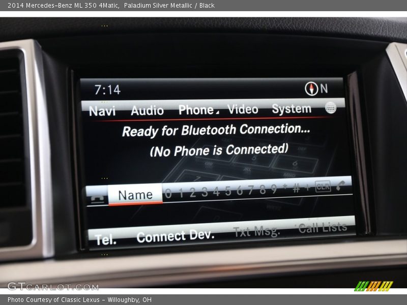 Paladium Silver Metallic / Black 2014 Mercedes-Benz ML 350 4Matic